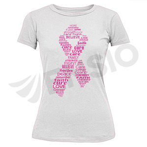 Personnalisé écologique 100% coton 180 grammes tricoté tissu sportif T-Shirts anti-boulochage motif imprimé décontracté cancer du sein - Product Image 3