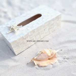 Juego de 2 cajas de papel tisú de madera azul y rosa, decoración de mesa de diferentes tamaños, caja de almacenamiento de pañuelos para bodas y eventos a la venta - Product Image 2