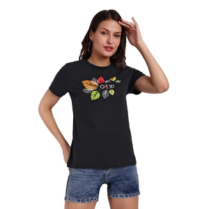 Camiseta de Manga Corta con Cuello Redondo, Diseño Nuevo y Moderno, Estampado Gráfico Personalizado para Mujer, Talla Grande, Informal, de Bangladesh - Product Image 4