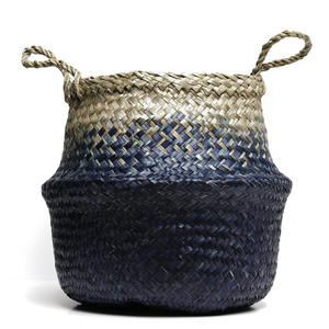 Hot deal seagrass straw <b>belly</b> <b>basket</b> for closet organizer and storage low price sea grass <b>baskets</b> - Product Image 2