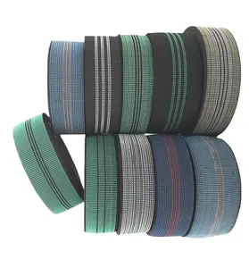 Heavy elastic webbing band for sofa elastic rubber tape for sofa - furniture sofa webbing 50mm green with stripes