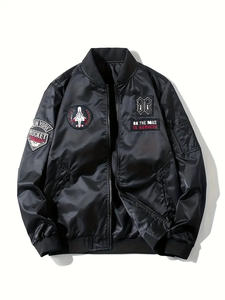 Chaqueta de bombardero XL para hombre de alta calidad hecha a medida Chaqueta de tela de lona de calidad con logotipo de alta visibilidad de talla grande para hombre - Product Image 6