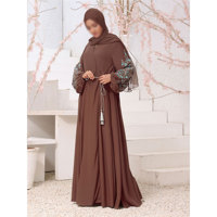 Nouvelle Abaya Modeste Femme 2026 de Qualité Supérieure, Design Uni Décontracté, Broderie, Fermeture Bouton et Zip, Écologique, Mémoire 100%