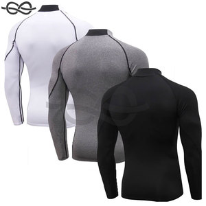 Men's <b>Mock</b> Turtleneck Long Sleeve Compression Workout Shirt Moisture Wicking Fit Athletic <b>Top</b> Size XL - Product Image 4