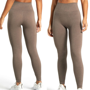 Couleur unie nouveauté Fitness taille élastique Leggings de yoga à vendre Logo personnalisé grande taille Leggings pour femmes - Product Image 6