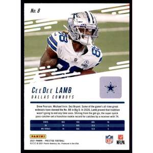 Panini Break 2021 # Tarjeta Coleccionable de Fútbol Americano de la NFL de Dallas, 5 CeeDee Lamb - Product Image 3