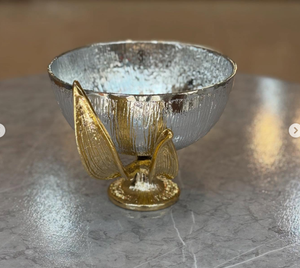 Silver Gold Metal Floral Bowls Trays <b>Tier</b> <b>Stand</b> Dishes Server for Cookie Cakes Fruit Bowls Nut Dishes for Home Decoration Diwali - Product Image 1