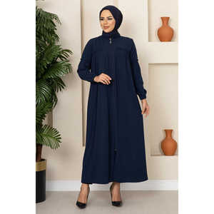 Abaya Azul Marino Estilo Bata para Jóvenes, Hijab Modesto para Mujeres - Product Image 3