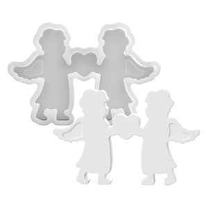 Molde <span class=keywords><strong>de</strong></span> Resina Epoxi para Adorno <span class=keywords><strong>de</strong></span> Ángel con Corazón <span class=keywords><strong>de</strong></span> <span class=keywords><strong>De</strong></span> Yi Yang Yang, Molde <span class=keywords><strong>de</strong></span> <span class=keywords><strong>Silicona</strong></span> para Yeso con Combinación <span class=keywords><strong>de</strong></span> Ángel y Niño - Product Image 1