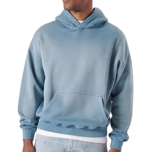 เสื้อฮู้ดผู้ชายสำหรับผู้หญิงซักด้วยกรดเสื้อฮู้ดโอเวอร์ไซส์ - Product Image 5