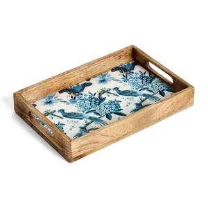 Plateau de service en bois assaisonné avec double poignée pour servir des collations dans des motifs attrayants, grande taille, plateau de service décoratif, meilleur prix - Product Image 6