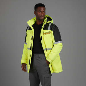 Chaqueta de Seguridad con Capucha y Cremallera para Hombre, con Cinta Reflectante, Resistente al Viento, para Construcción - Product Image 1