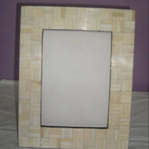 Handmade Luxury Religious Style Geometric Customizable Lightweight Photo <b>Frame</b> with Resin Bone Wood Inlay for Home Decor - Product Image 1