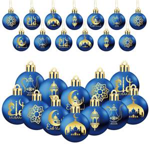 24 Pezzi Decorazioni a Sfera per Eid Al Adha Ornamenti per Albero di Natale 4 cm Decorazioni Islamiche in Plastica Luna e <span class=keywords><strong>Stella</strong></span> Appese per Ramadan - Product Image 2