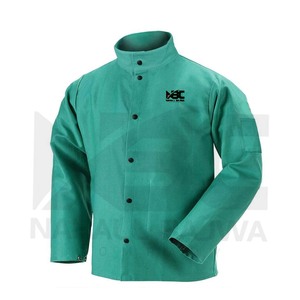 Chaqueta de soldadura de algodón 2023 FR de alta calidad 100% hecha en Pakistán con mangas de cuero ropa de seguridad - Product Image 4