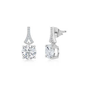 Pendientes de tuerca de diamante americano para mujer - Product Image 1