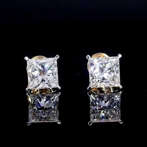 Fine Jewel Premium Minimalist Star Boucles d'oreilles Diamant Or Jaune VVs1 Moissanite Boucles d'oreilles de fiançailles de mariage - Product Image 5