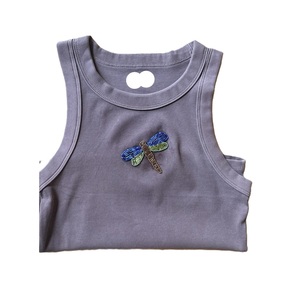 Lightweight Beaded Embellished Tank <b>Top</b> Casual Outfit Beautiful Floral Seed Bead Tank <b>Top</b> With Embroidery Work - Product Image 6
