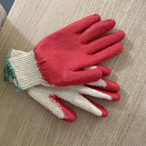 Gants de sécurité en coton latex enduit de caoutchouc vietnamien, anti-coupure, antidérapants, réutilisables, tricotés, 10 jauges, protection pour le jardinage - Product Image 1