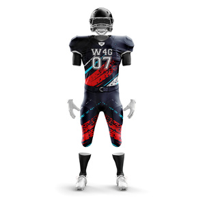 Ensemble de maillots et shorts de football américain pour hommes W4G, 100% polyester, antibactérien, anti-UV, respirant, séchage rapide, taille plus, logo personnalisé - Product Image 4