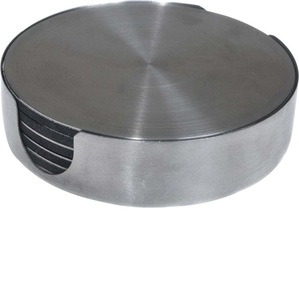 Stainless Steel Metal <b>Set</b> <b>of</b> <b>6</b> <b>Coaster</b> for Kitchen Tea Coffee Dining <b>Table</b> Top Decorative <b>Coaster</b> - Product Image 2