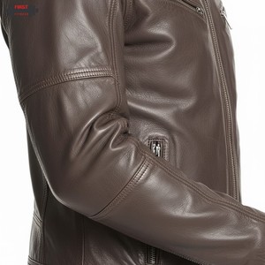 Chaqueta de Motociclista de Cuero Sintético Negra Personalizada para Hombre, de Alta Calidad, Informal, de Invierno, con Decoración de Borlas, Cremallera y Opción de Talla Grande - Product Image 3
