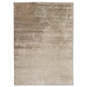 Alfombra de Bambú y Seda Azalea Green, Tejida a Mano, con Diseño Floral, 9x12, para Sala de Estar, Decoración para Adolescentes, Aibz-1031 - Product Image 1