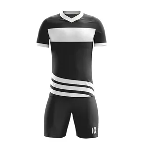 Футбольная форма полностью сублимированная дышащая сетчатая Футбольная форма по индивидуальному заказу черно-белая рубашка футбольная майка Униформа oem