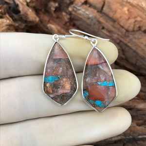 Pendientes artesanales de turquesa, plata de ley 925, joyería con piedras preciosas para mujer, regalo de piedra natural. - Product Image 5