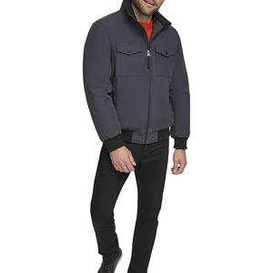 Vente chaude Veste bomber pour homme grande taille Logo personnalisé Saison d'hiver Imperméable Nylon Laine Fermeture éclair Coton Casual Lavé Vente en gros - Product Image 4