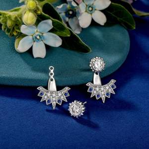 Pendientes de Moda Jeulia Luna Astra Sunburst - Product Image 5