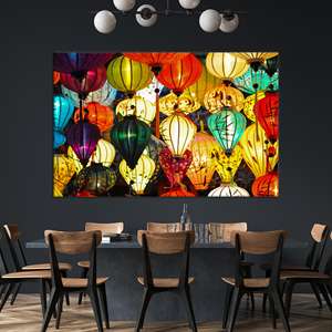 Tableau sur toile imprimé élégant : Design graphique d'inspiration asiatique, TOILE ENVELOPPEE - Product Image 1