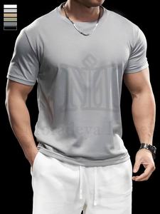2025 hombres de alta calidad 300gsm algodón gota hombro camiseta de gran tamaño hombres verano manga corta Tops suelta en blanco Casual camiseta - Product Image 5