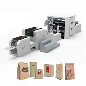 Volautomatische Vierkante Bodem Kraft Voedsel Brood Papier Carry Bag Making Machine Prijs In India