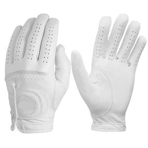 Vente en gros de gants de golf respirants en cuir de mouton véritable avec logo personnalisé gants de golf adultes hommes femmes durable cadet taille noir blanc - Product Image 3