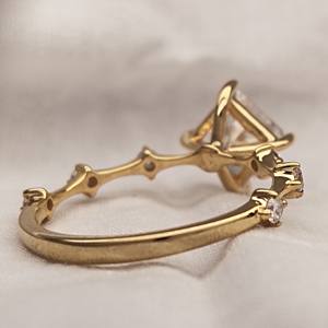 Bague de luxe en or massif 14k taille princesse diamant bagues fines glacées personnalisées VVS Moissanite bague de fiançailles en diamant pour femme - Product Image 6