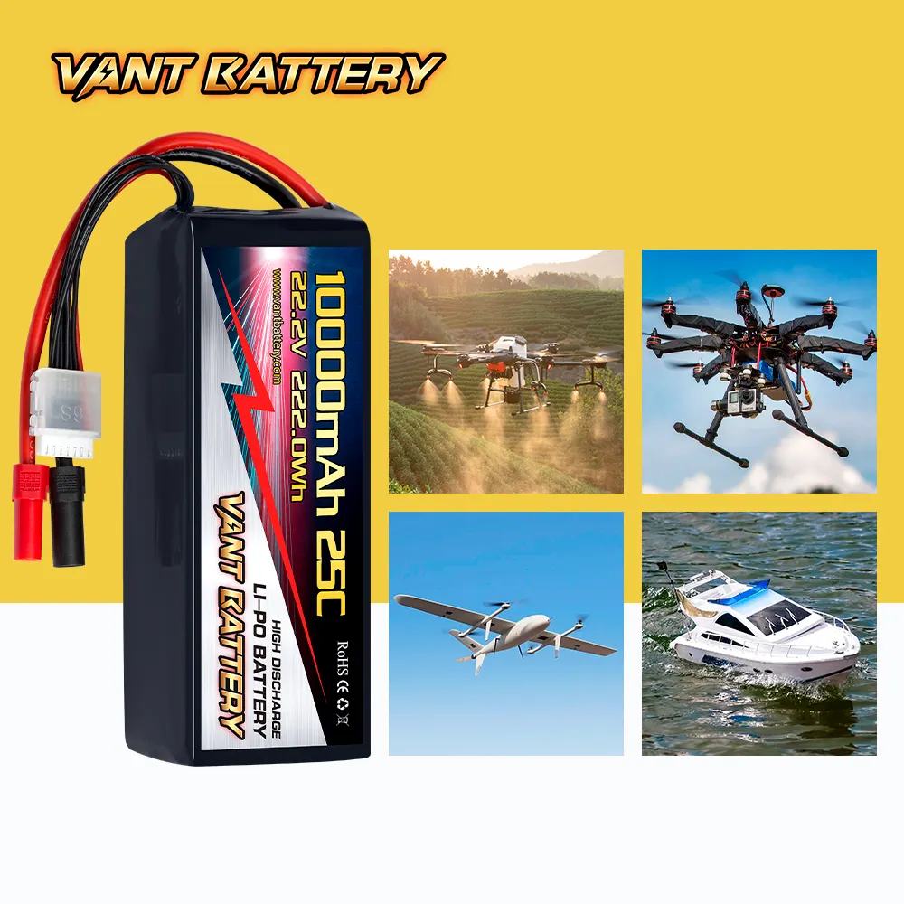 22.2V 6S 10000mAh 25C UAV drone battery 6S RC lipo batteries for uav drone Agricultural battery