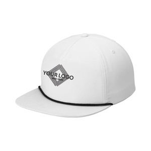 Gorra Snapback de 5 paneles estructurada de bajos impuestos, gorra deportiva de cuerda con logotipo bordado personalizado de ala plana, OEM ODM para gorras de viaje al aire libre de Hip Hop - Product Image 2