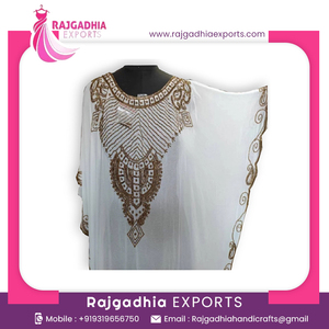 Robe élégante et modeste avec perles, style marocain, tissu brodé à la main, vêtements islamiques - Product Image 2