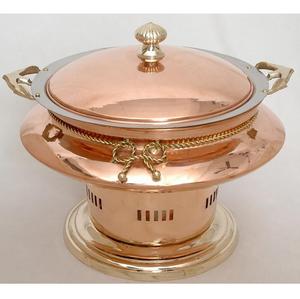 Plato de frotamiento de Metal de oro rosa grabado para boda india y Hotel Buffet Producción de equipos de alimentos Plato de frotamiento - Product Image 6