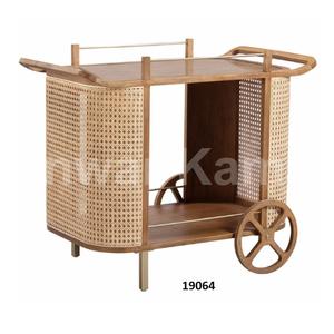 Chariot de service en métal de conception unique de maison de luxe avec le mobilier décoratif de miroir Chariot de service décoratif d'aspect moderne - Product Image 5