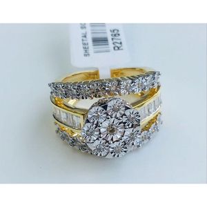 Women's Round Diamond Engagement Ring Cluster Flower Shape - Product Image 4
