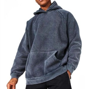Acid Wash Hommes Hoodies Sweats Surdimensionnés Personnalisé Streetwear Vintage Hommes Hoodies 100% Coton En Gros Personnalisé Basics - Product Image 5