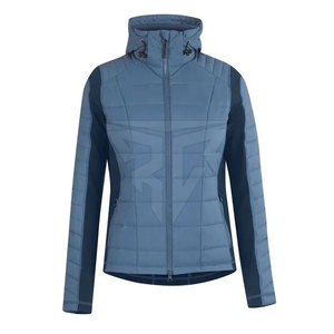 Chaqueta acolchada de poliéster impermeable transpirable de punto de invierno con logotipo personalizado al por mayor para uso en exteriores para mujer - Product Image 6