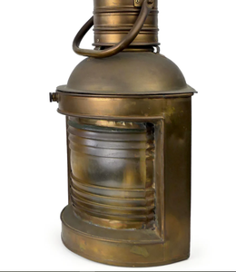 <b>Large</b> Mast Lantern Old Marine Lamp with Fresnel Lens - Collectible Lantern Handmade Stand High Quality Lamp - Product Image 2