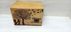 Wooden Hand Made Brown with <b>Metal</b> <b>Corners</b> Rectangle Shape Memorial Urns - Product Image 2