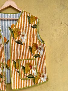 Chaleco reversible de algodón hecho a mano en India, chaleco unisex, chaqueta sin mangas estilo boho para mujer, chaleco ligero para usar en capas, regalo para ella - Product Image 2