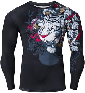 Logotipo personalizado Impreso Hombres Rash Guard Diseño Impreso Sublimado en blanco UV Protector - Product Image 4