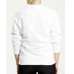 <b>White</b> Custom High Quality Oversized Embroidered Logo Hoodies Unisex Blank 100% Plain Cotton French Terry Crewneck Men <b>Sweatshirt</b> - Product Image 5