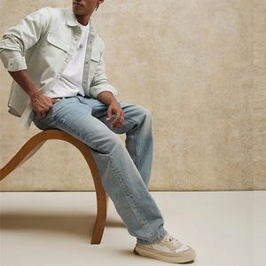 Jeans pour hommes sur mesure, coupe ample et droite, délavés, 100% coton, denim épais, fabriqués au Bangladesh - Product Image 5